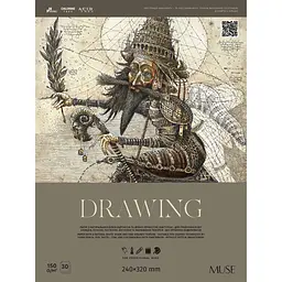 Блок Muse Drawing на склейці 24x32 см 30 аркушів в асортименті (PB-GB-030-083)