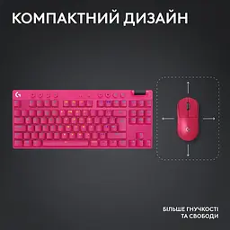 Ігрова клавіатура Logitech G Pro X TKL Lightspeed Tactile Magenta (920-012159) - мініатюра 6