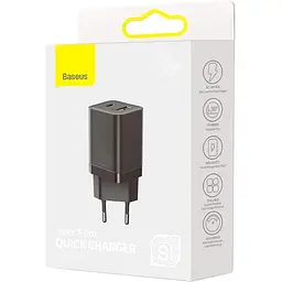 Зарядний пристрій Baseus Super Si Pro Quick Charger USB/Type-C 30W Black (CCSUPP-E01) - мініатюра 6