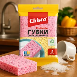 Набір кухонних губок Chisto целюлозні 2 шт. в асортименті - мініатюра 8