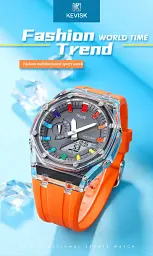 Наручний годинник чоловічий Skmei 2100 Orange, 2100OG (18431) - мініатюра 4