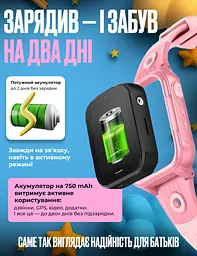 Дитячий смарт годинник D38 з SIM картою, GPS, прослуховуванням, відеодзвінком,  4G  Play Market, операційна система Android OS рожевий - мініатюра 5