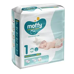 Підгузки дитячі Moffy Jumbo 1 (2-5 кг) 80 шт.