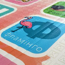 Дитячий термокилимок Сolombokid преміум 1.8 на 2м двосторонній розвивальний (Космос та абетка) з сумкою, структурна поверхня - мініатюра 3