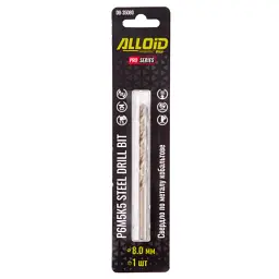 Свердло Alloid Pro, по металу, кобальтове, 8.0мм, Р6М5К5 (DB-35080) - мініатюра 2