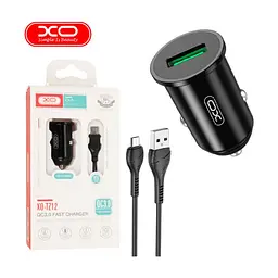Зарядний пристрій XO USB QC3.0 18W + cable USB to Micro 5P black (TZ12-M-BK) - мініатюра 2