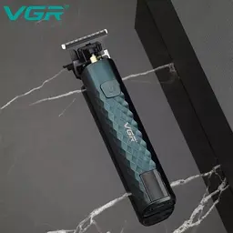 Бездротовий акумуляторний триммер роторна машинка для стрижки VGR V-077 5Вт змінні насадки Чорний - мініатюра 4