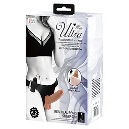 Страпон з вібро BAILE-Ultra Passionate Harness Realdeal Penis 6.2'' Brown Baile BW-022064Z 99165 - мініатюра 4