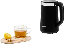 Електрочайник Gorenje 1.7 л Strix контроль LED дисплей чорний kuh0015396 - мініатюра 10