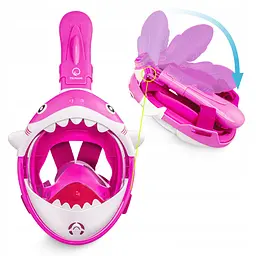 Маска для снорклінгу TSUNAMI Shark повнолицьова, дитяча Pink (P-5905973405430) - мініатюра 9