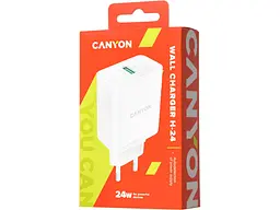 Мережевий зарядний пристрій Canyon USB-A QC 3.0 White (CNE-CHA24W) - мініатюра 2