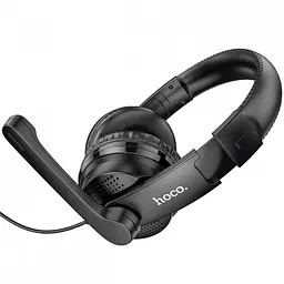 Навушники ігрові з мікрофоном Hoco W103 Magic tour AUX/USB дротові, з наголов'ям Чорні