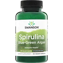 Стандартизована спіруліна Swanson Spirulina Blue-Green Algae 90 таблеток