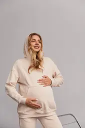 Зручний худі для вагітних та годування груддю вільного крою Chelm L-XL (46-48) Lullababe Молочний - мініатюра 5