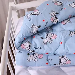 Ковдра MirSon антиалергенна зима Kids Time 20-0037 Cute blue zebra 140x205 см EcoSilk (2200009665455) - мініатюра 4