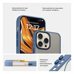 Чехол для Apple iPhone 14 Pro Max, Uniq MagCase, голубой, противоударный, панель-накладка с MagSafe, ударопрочный TPU+PC, с магнитом MagSafe, поддержка полноценной беспроводной зарядки, ArmorStandart (ARM75336) - мініатюра 3