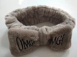 Косметична пов'язка на голову для волосся махрова OMG Бежева