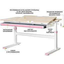 Дитячий стіл Evo-kids TH-360 Lite Pink (TH-360 TG/PN Lite)  - мініатюра 3