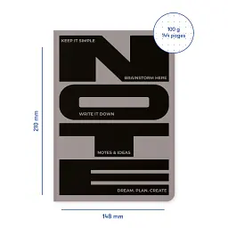 Блокнот в крапку «Notes & Ideas» сірий - мініатюра 2