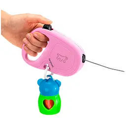 Рулетка для собак Ferplast Flippy One Cord S до 8 кг рожевий шнур 3 м 75092016 - мініатюра 3