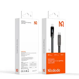Кабель McDodo LED Display 36W Type-C to Lightning Data Cable 1.2m Чорний - мініатюра 2