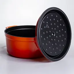 Кокотниця чавунна емальована 4,5 л, помаранчевий Yongkang HP-FLG-4 ORANGE - мініатюра 4