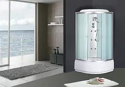 Душовий бокс з гідромасажем Mixxus Strong SBH01-90x90x215-FB Satin з високим піддоном MI6888, Хром матовый, матовий, хром матовий - мініатюра 10