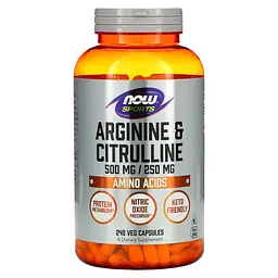 Аргінін та Цитрулін Arginine Citrulline 500мг/250мг - 240 вег.капсул