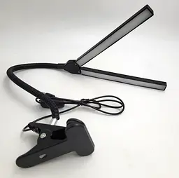 Світлодіодна LED настільна USB-лампа гнучка на прищіпці 2 плафони UKC XSD 919 чорна - мініатюра 2