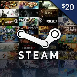 Код активації Steam Gift Card (Стім) на 20 USD US-регіон 
