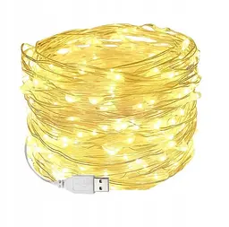 Гірлянда крапля роси usb Sun Lamp 100 led нитка довжина 10м c USB для 5v, від powerbank