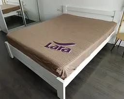 Простирадло на резинці LARA сатин-страйп LUX natural d13204 160х200х25 - мініатюра 4