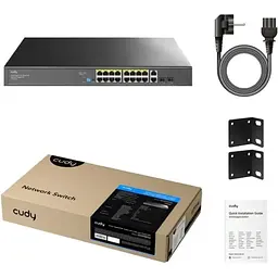 Комутатор Cudy GS1018PS2, 16-Port Gigabit PoE+ Switch with 2 Uplink Gigabit Ports and 2 Gigabit SFP (GS1018PS2)
