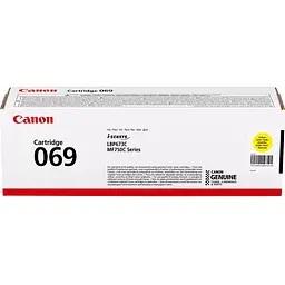 Canon Картридж 069 MF752Cdw/MF754Cdw/LBP673Cdw Yellow (1900 стор)