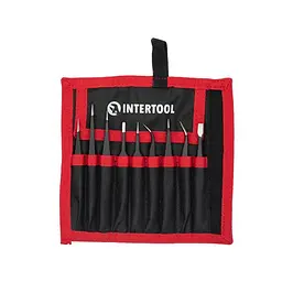 Набір пінцетів антистатичних радіотехнічних 9 штук у чохлі Intertool NT-6002 - мініатюра 2