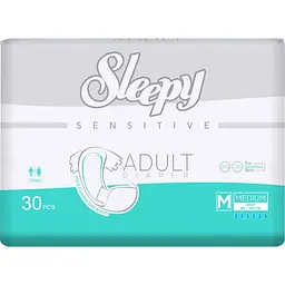 Підгузки для дорослих Sleepy Sensitive Adult M (85-125 см) для чутливої шкіри 30 шт.