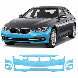 Антигравійна захисна бронеплівка за лекалами для BMW 3 Series F30 facelift 2015-2019 - передній бампер