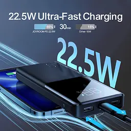 УМБ Joyroom 10000mAh 22,5W PD,QC3.0, 2xUSB-A, USB-C In/Out, Micro USB in, Black - мініатюра 5