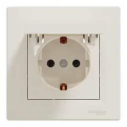 Розетка Schneider Electric ASFORA з кришкою, крем (EPH3100123)
