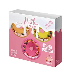 Подарунковий набір пінних бомбочок для ванни Milky Dream Пінні Donuts, 3 шт. по 120 г