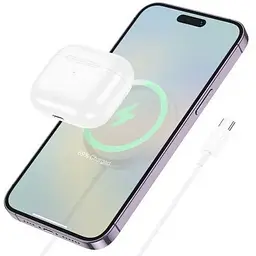 Бездротовий ЗП HOCO CW52 Enjoy magnetic wireless fast charging білий