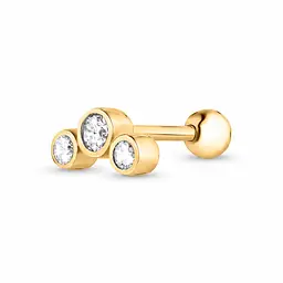 Сережка для хеліксу з жовтого золота Тріо (з40069)