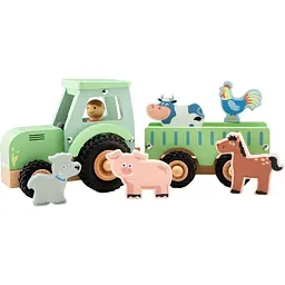 Ігровий набір New Classic Toys Трактор з причепом і 5 тварин (11936)