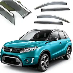 Дефлектори вікон вітровики Benke для Suzuki Grand Vitara 2015- Хром Молдинг Із Нержавіючої Сталі 3D