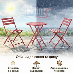 Комплект меблів 4Points Set City-2 столик + 2 стільці зі сталі - мініатюра 6