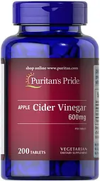 Яблочный уксус Apple Cider Vinegar 600 mg 200 таблеток Puritan's Pride vit0004677