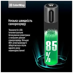 Акумулятор ColorWay AAА USB-С 590 mAh 1.5V (2шт) (Li-Polymer) (CW-UBAAA-09) - мініатюра 11