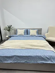 Комплект постільної білизни Ecotton полуторний 250958 Квiтка на блакитному (24277) - мініатюра 2