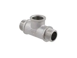 Трійник RAFTEC 1/2" латунь, ЗВЗ, DN15, нікель, TNVN010101 - мініатюра 4