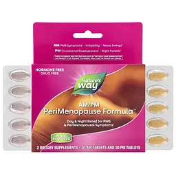 Комплекс екстрактів Nature's Way AM/PM PeriMenopause Formula, 60 таблеток для полегшення перименопаузи та ПМС